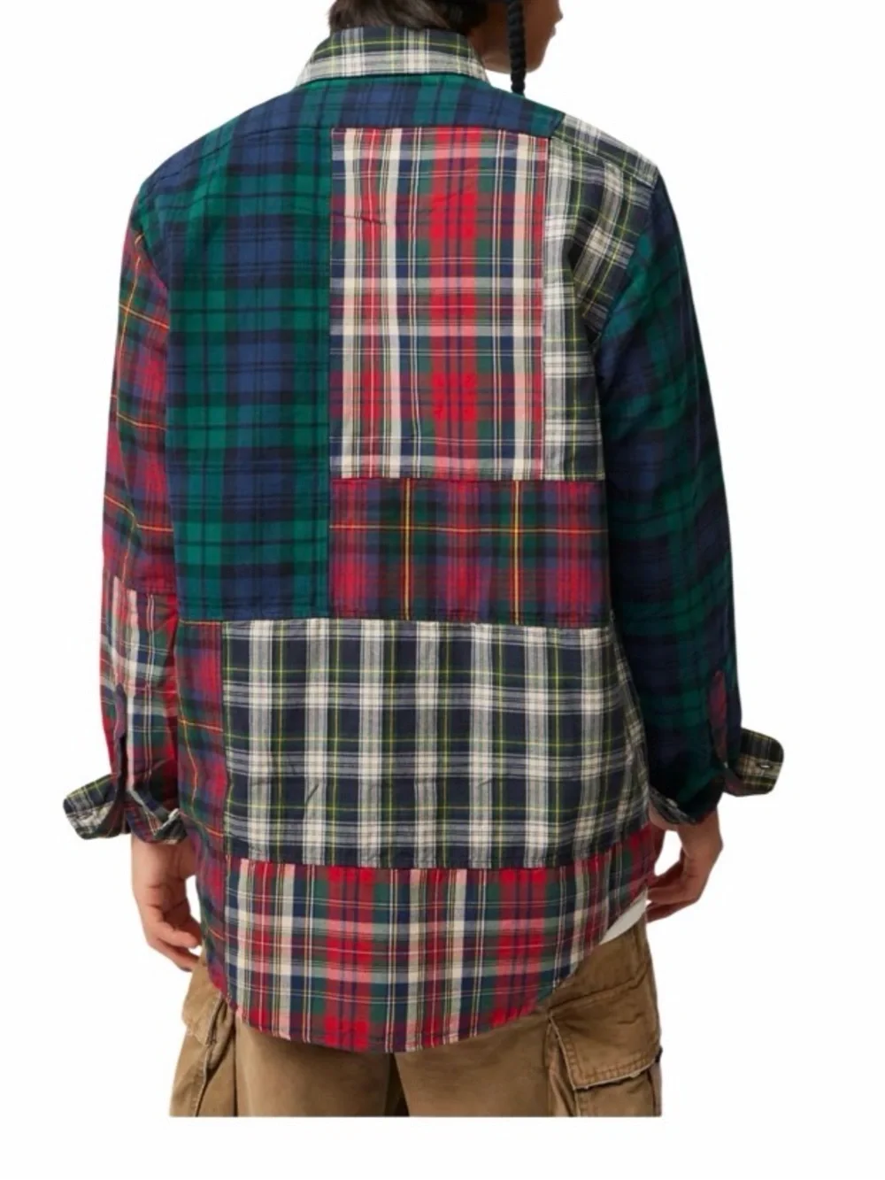 Polo Ralph Lauren Patchwork Plaid Button Down Long Sleeve Shirt Size XL